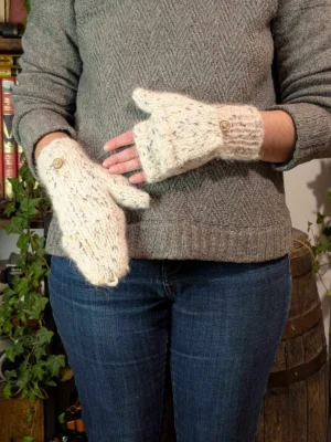 Moufl'taine beige clair et confettis